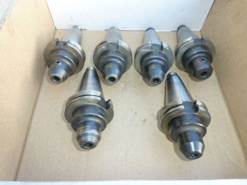 6 USED TECNARA CAT 40 TOOL HOLDERS 140-303-3  3/8&#034;  NO RESERVE