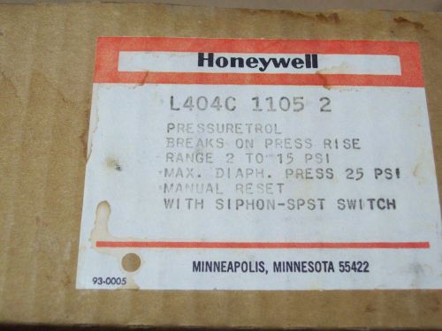 Honeywell Pressuretrol L404C 1105 Pressure Switch L404C1105