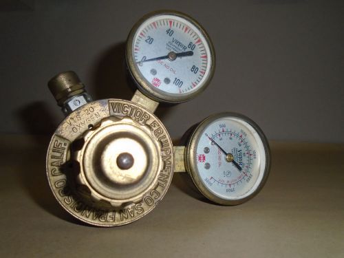 Vintage Victor Equipment Co. San Fran Oxygen Valve Gauge Brass NOS