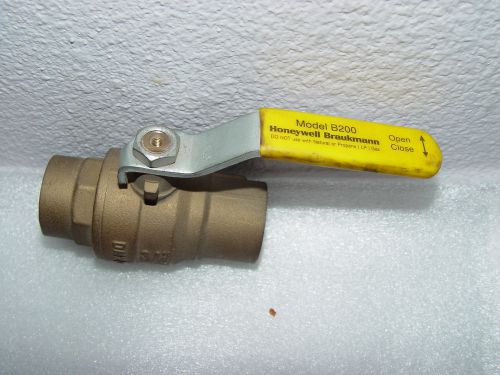 Honeywell Braukmann B200 3/4&#034; Full Port Brass Ball Valve NEW Sweat Fittings DN20