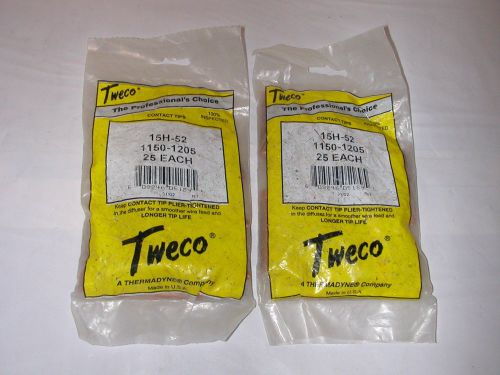 50 Tweco Contact Tips Heavy Duty 15H-52  Gun .052 Wire #1150-1205  Mig NOS