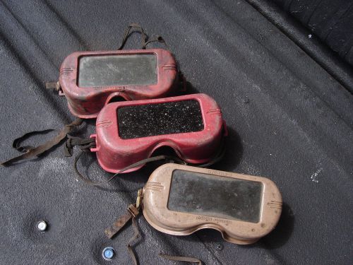 (3) Vintage Welding Goggles by Jackson, Unigoggle &amp; Unigoggle ll Filter Lens