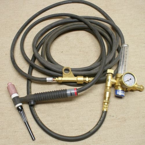 TIG WELDING GUN + ARGON REGULATER + HOSE, TIG WELD W/ DC STICK WELDER