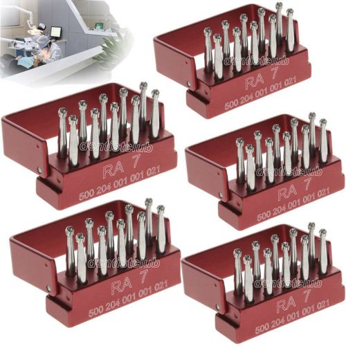 5 boxes New Dental Tungsten Steel SBT burs RA-7 10pcs/box F low speed handpiece