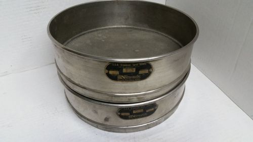 2 - Newark SS No 20 Stainless Steel USA Standard Testing Sieve 12 inch ASTM-11