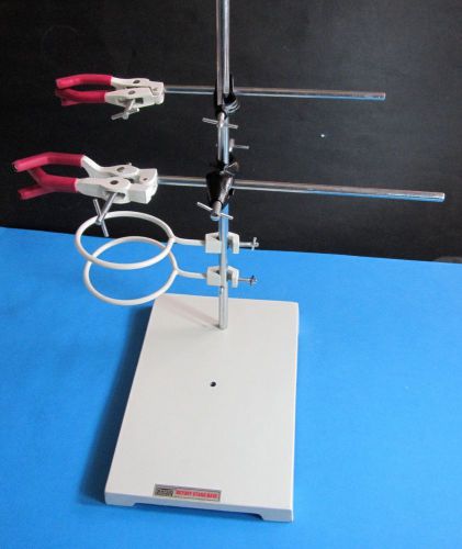 Xtra Heavy 12&#034; x 8&#034; x 36&#034; Lab Stand w/Large/Regular Three Prong Retort Clamp kit