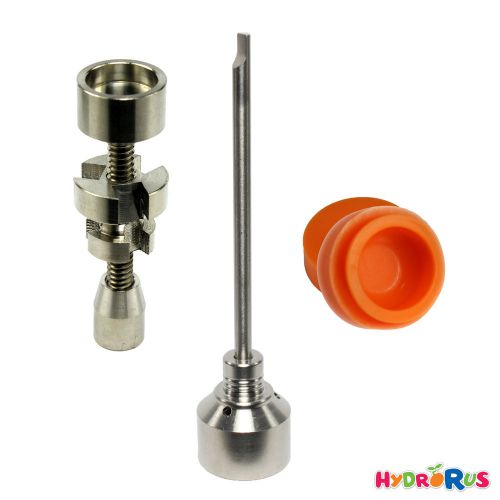 14mm 18mm Titanium Adjustable Nail + Ti Cap w/ 3 Holes + FREE Jar