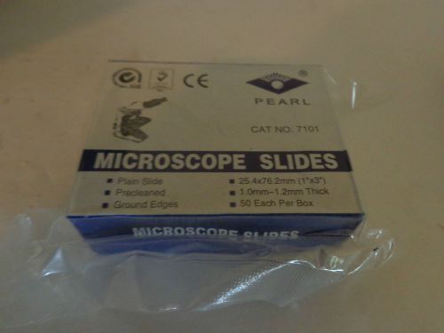 Clear Glass Ground Edges Microscope Slides 50 pcs 1&#034; x 3&#034; New Sealed Box