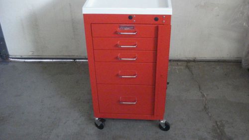 Harloff 3145b 5 drawer red crash cart with break away lock new for sale
