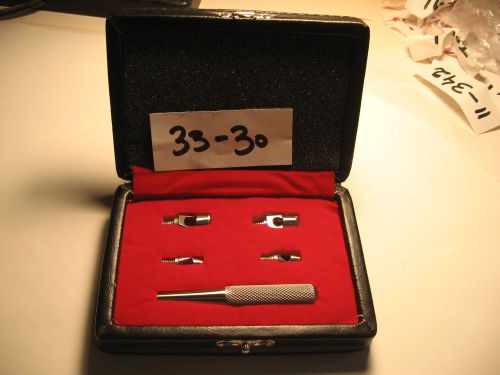 KEYES DERMAL PUNCH SET &#034;3 1/2&#034; HANDLE W/ SCREW-IN KEYES KNIEVES 4mm HEAD