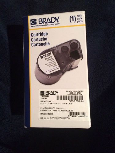 BRADY MC-475-412 Label Cartridge,Bk/Wht,Polypropylene BMP 41 BMP 51 BMP 53