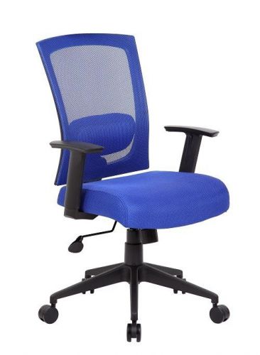 B6706 BOSS BLUE MESH BACK CONTEMPORARY OFFICE TASK CHAIR