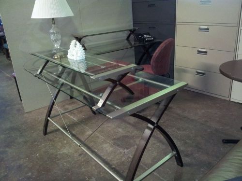 DESK  L  SHAPED GLASS MODERN ELEGANT