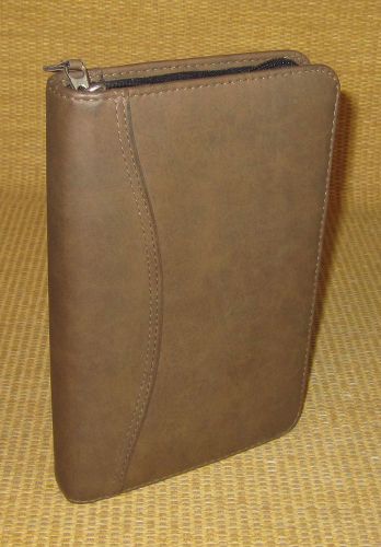Compact .75&#034; Rings | BROWN Sim. Leather DAY-TIMER Planner/Binder Fits Franklin