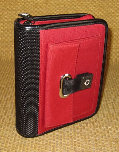 Pocket .875&#034; Rings | RED/Black Durable SPORT FRANKLIN COVEY Zip Planner/Binder