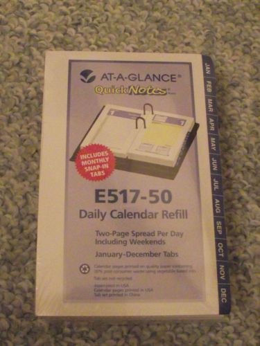 AT-A-GLANCE Quicknotes E517-50 2014 Edition Desk CALENDAR REFILL 3.5&#034; x 6&#034;  *NEW