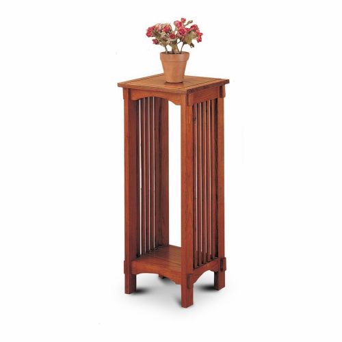 Plant Stand Mission Style SideTable Pedestal Vase End Tbl. Phone Solid Oak New!