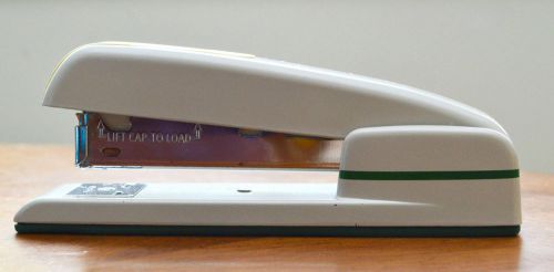 Swingline 747 vintage Heavy Metal Desk Stapler Green Stripe &amp; Beige