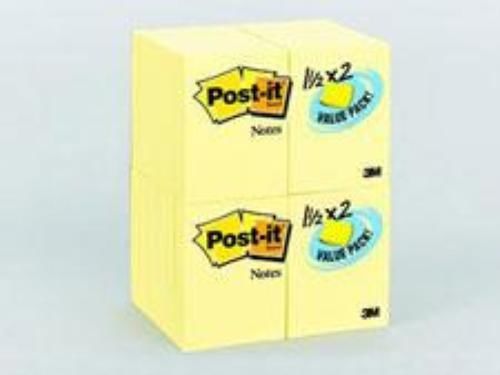 Post-it notes value pack 1 1/2&#039;&#039; x 2&#039;&#039; canary yellow 24 pads for sale