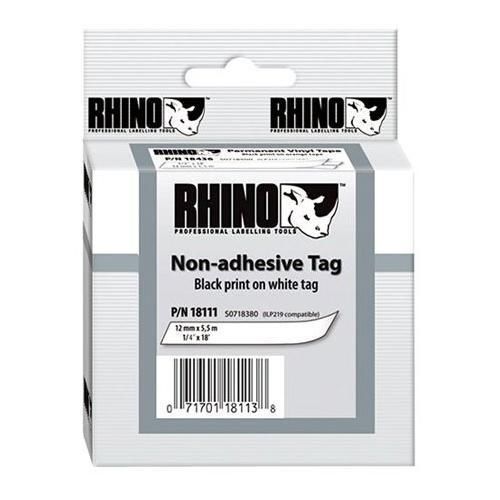 Dymo Dymo Rhino 1/4&#034; Non-adhesive Labels, 18&#039; Long, White #18111
