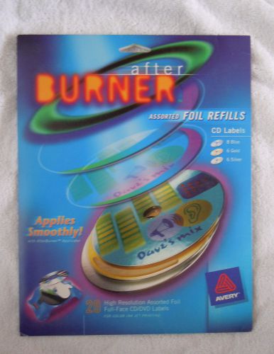 AVERY 8847 AFTER BURNER  CD/DVD LABELS, ASSORTED FOIL REFILLS