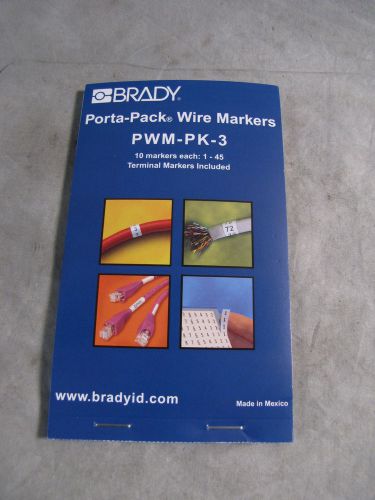 Brady pwm-pk-3 porta pack wire markers 1-45 10 markers each y34941 new for sale