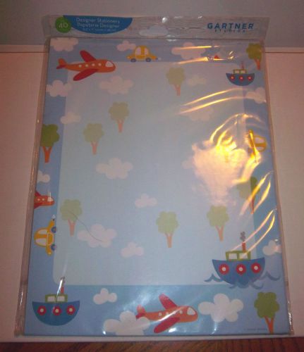 Designer Stationery Printer Paper 8.5 x 11 Transportation Theme Car Boat Plane