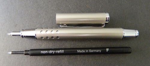 New schmidt rollerball pen stainless black ink non dry ceramic refill siemens for sale