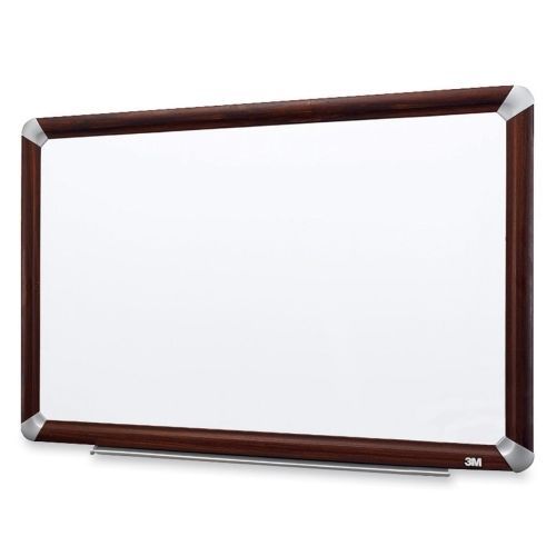 3M(TM) Melamine Dry Erase Board Full Mahogany Finish Frame (96&#034; x 48&#034;)