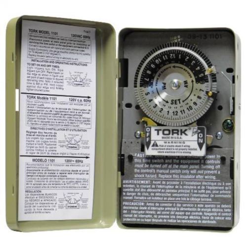 Time Switch Indoor Metal 24 Hour Single Pole 2Hp 40Amp 120 Volt TORK 1101