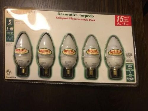 Torpedo Compact Fluorescent Energy Saver Light Bulb 5 Pack 120 Output