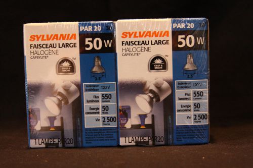 SYLVANIA 50W PAR20 HALOGEN FLOOD LIGHT BULBS VALUE 2 PACK