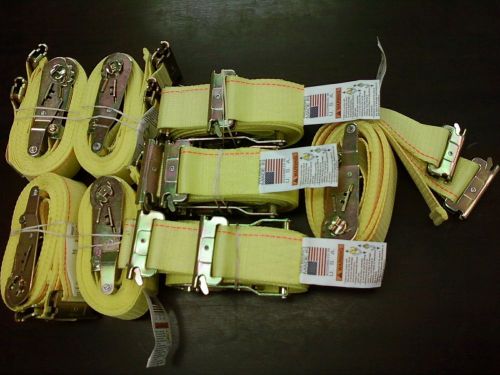 12 2&#034; x 12&#039; Ratchet Logistic Tiedown Straps w/ E Track Fittings Cargo Box Van