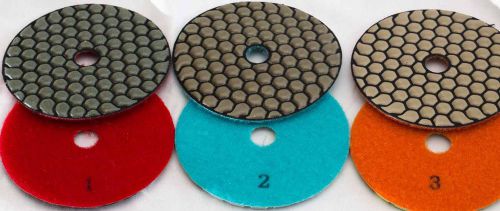 Diamond Polishing Pads 4 inch Dry 3 STEP Set Granite Stone Concrete Marble SUPER