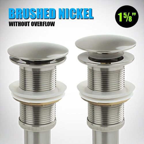 Brushed nickel bathroom faucet vessel sink pop up drain stopper without overflow for sale