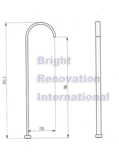 Bathroom Slim Square Free standing Floor Bath Spout Tube