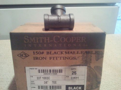 7 ~ new ~  3/8” tee black malleable iron 150# for sale