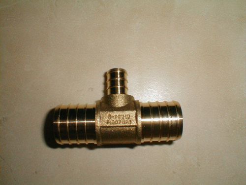 1&#034; x 1&#034; x 3/4&#034; PEX Tee - Brass-Crimp Fitting/NEW