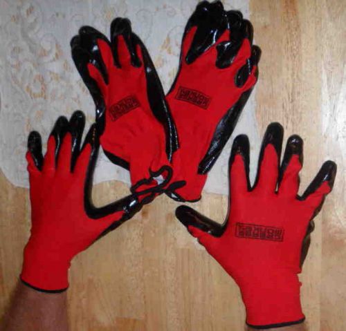 20 pair grease monkey mechanics nitrile dipped pull on protective work gloves for sale