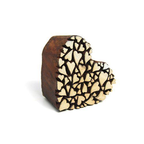 NEW International Arrivals Blockwallah Wooden Stamp, Heart of Hearts