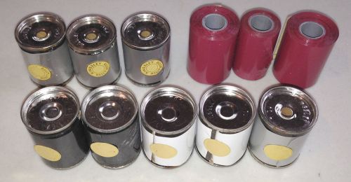 mixed lot of 11 Kingsley Hot Foil Stamping Printing FOIL ROLLS -1 1/2&#034; wide foil