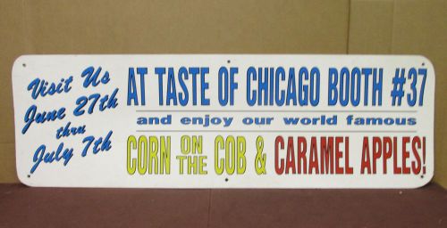 Used Fiberglass Plastic Restaurant Booth #37 Taste of Chicago Sign ~ 48in x 15in