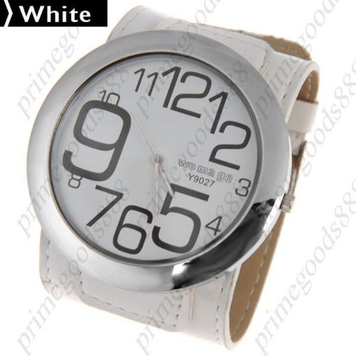 Pu leather strap quartz wrist free shipping wristwatch women&#039;s white for sale