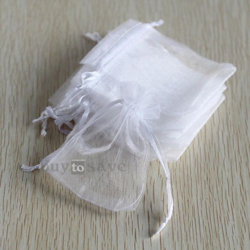 100pcs Organza White Jewelry Jewelry Gift Bags Pouches Organizer Storage