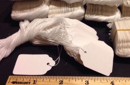 #5 * 100 pcs blank strung merchandise tags new price tag 1-1/16&#034; x 1-5/8&#034; deluxe for sale