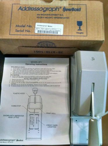 NEW IN BOX Newbold Addressograph Model 871 Credit Card Imprinter pump handle