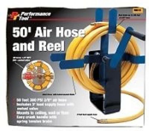 PERFORMANCE TOOL 50&#039; AIR HOSE &amp; REEL 300 PSI AIR WILMAR WM610