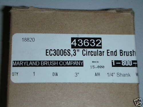 NIB MARYLAND CIRCULAR END BRUSH EC30065 3&#039;&#039;