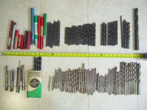 148 MACHINIST DRILLBITS &amp; SOME TABS drill JOBBER mix LOT assorted CARBIDE steel