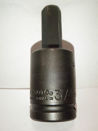 PROTO SOCKET IMPACT HEX BIT 3/4&#034; 3/4&#034;DRIVE 07590-3/4 MUST L@@K